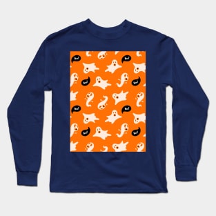 Halloween pattern with cute characters Long Sleeve T-Shirt